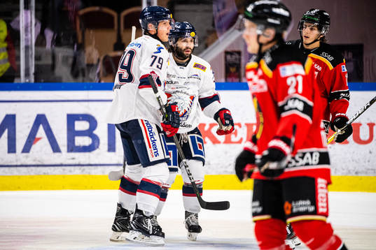 Linköpings Patrik Lundh och Joe Whitney jublar