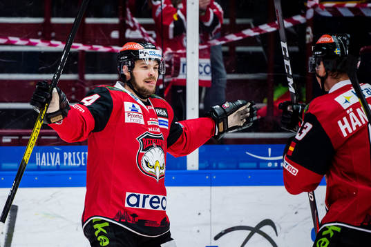 Malmö Redhawks Emil Molin jublar