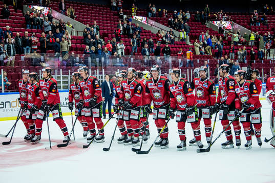 Malmö Redhawks spelare jublar