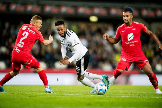 Taijo Teniste of Brann, Samuel Adegbenro of Rosenborg and