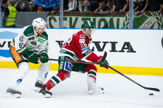 Färjestads Jarno Kärki och Frölundas Johan Sundström