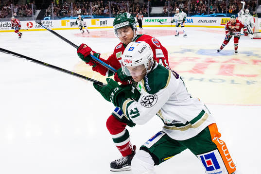 Frölundas Rhett Rakshani och Färjestads Carl Jakobsson