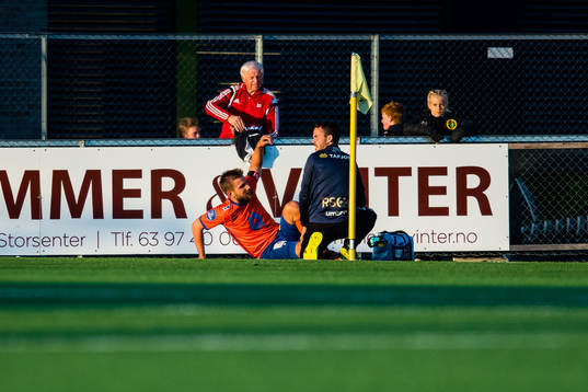Oddbjørn Lie of Aalesund in pain