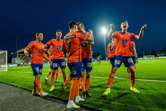 Niklas Fernando Nygaard Castro of Aalesund celebrates with