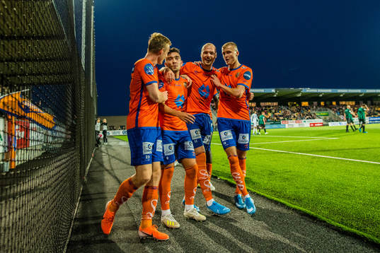 Niklas Fernando Nygaard Castro of Aalesund celebrates with