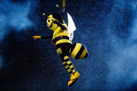 The mascot of Bodø/Glimt enters the pitch ahead the