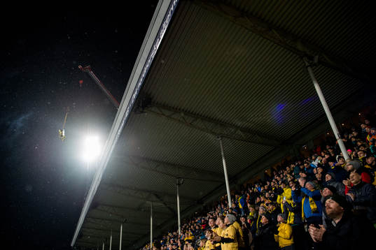 The mascot of Bodø/Glimt enters the pitch ahead the