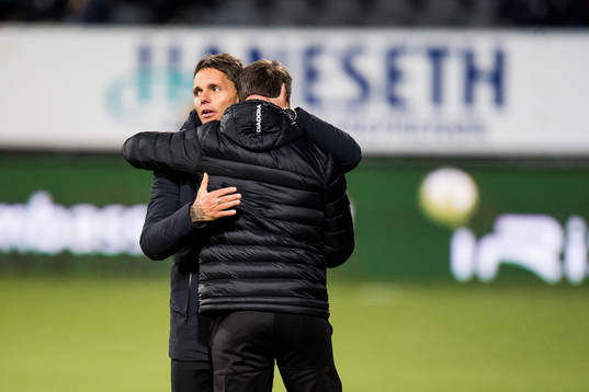 Simo Valakari, head coach of Tromsø, and Kjetil Knutsen,