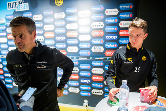 Kjetil Knutsen, head coach of Bodø/Glimt, and Håkon Evjen