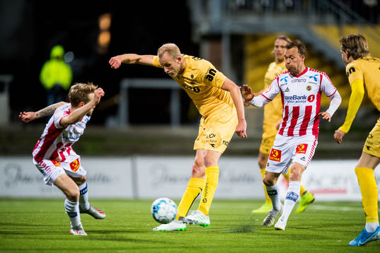 Vegard Leikvoll Moberg of Bodø/Glimt scores 3-0 goal