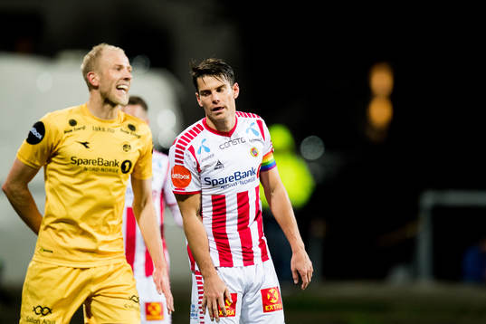 Simen Wangberg of Tromsø looks dejected
