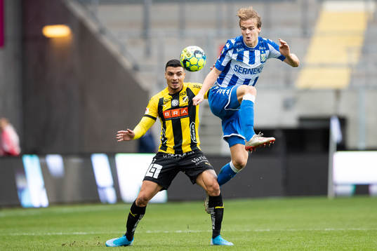 Häckens Ahmed Yasin och IFK Göteborgs August Erlingmark