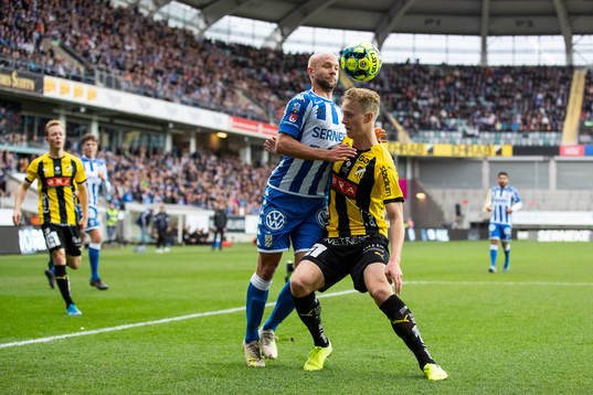 IFK Göteborgs Robin Söder och Häckens Gustav Berggren