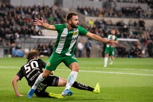 Hammarbys Muamer Tankovic reagerar