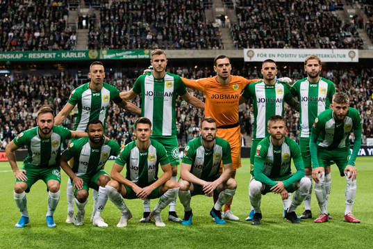 Hammarbys startelva innan fotbollsmatchen i Allsvenskan