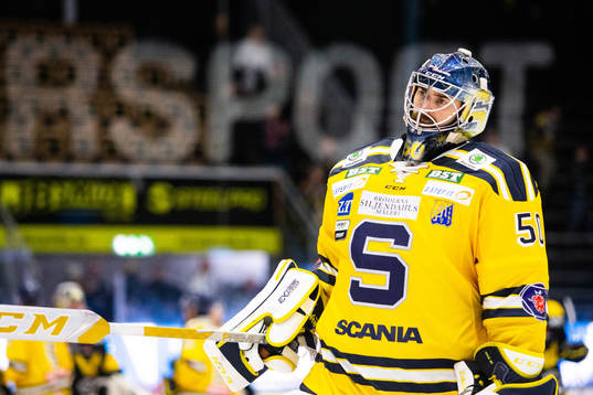 Södertäljes målvakt Alexander Sahlin deppar