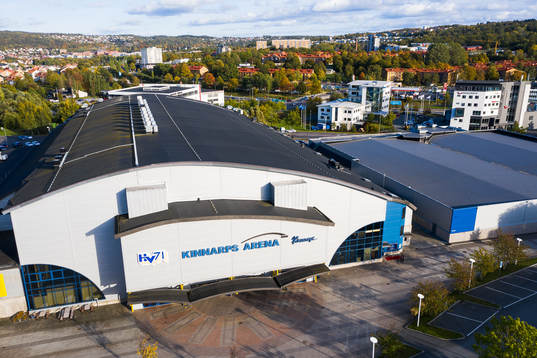 Drönarvy över Kinnarps Arena