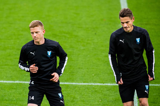 Anders Christiansen and Markus Rosenberg of Malmö FF
