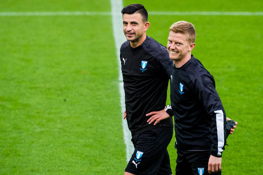 Behrang Safari and Anders Christiansen of Malmö FF