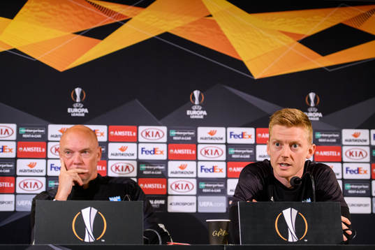 Uwe Rösler, head coach and Anders Christiansen of Malmö FF