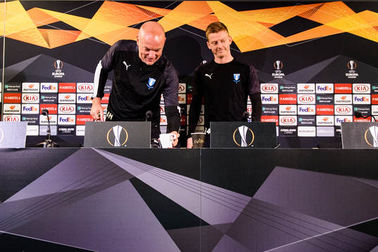 Uwe Rösler, head coach and Anders Christiansen of Malmö FF
