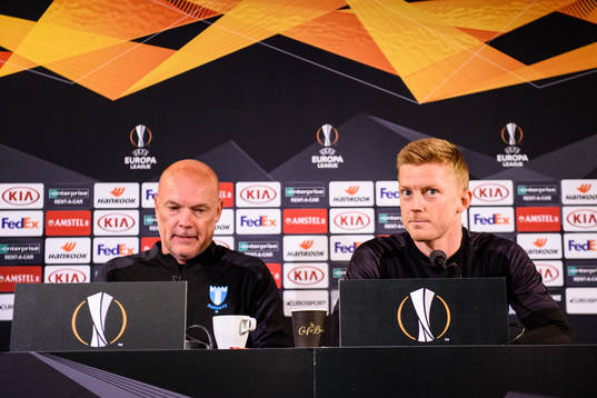 Uwe Rösler, head coach and Anders Christiansen of Malmö FF