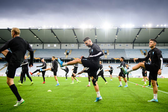 Erdal Rakip and Laorent Shabani of Malmö FF