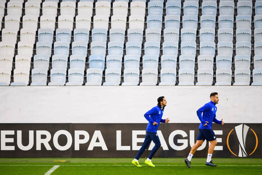 Carlos Zeca and Sotirios Papagiannopoulos of FC Köpenhamn