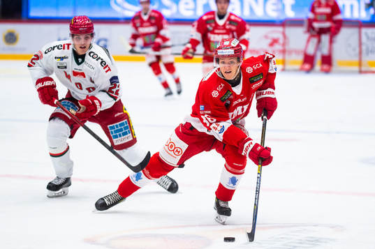 Timrås Léon Lerebäck och Modos Jonathan Johansson