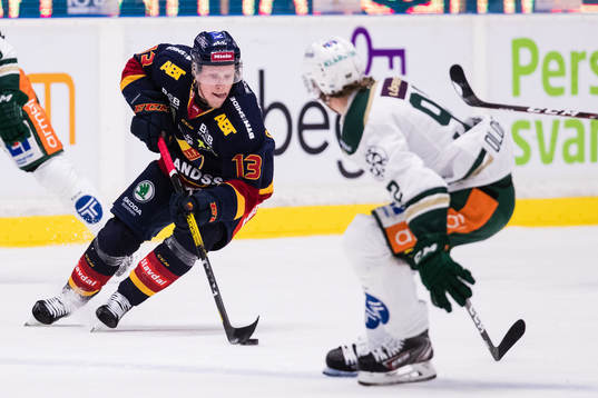 Djurgårdens Kalle Östman och Färjestads Jesper Olofsson