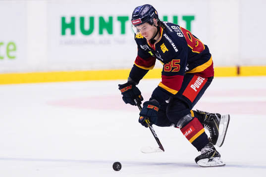 Djurgårdens Michael Haga med pucken