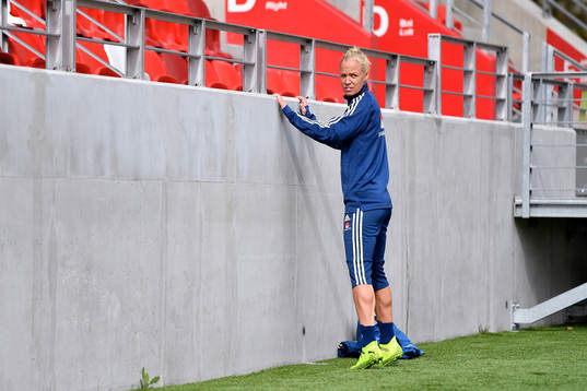 Caroline Seger of Sweden trains separately of the rest of