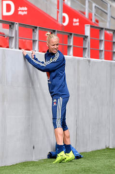 Caroline Seger of Sweden trains separately of the team