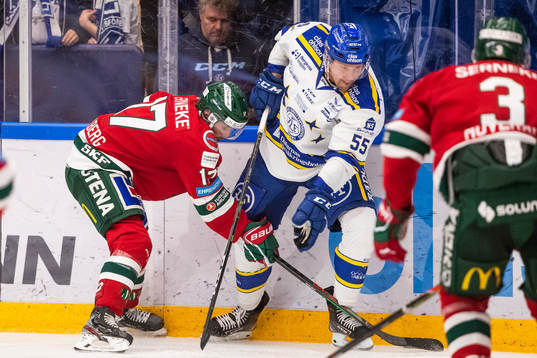 Frölundas Sebastian Stålberg och Leksands Jonas Ahnelöv