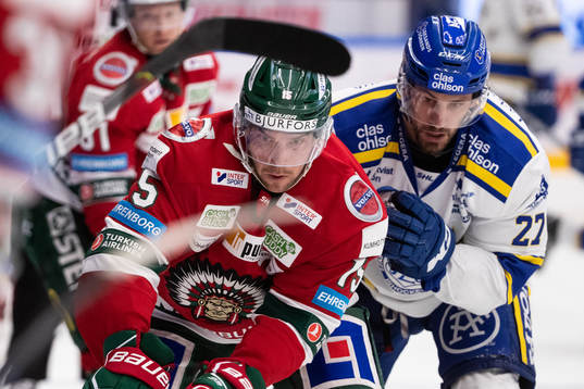 Frölundas Anders Grönlund och Leksands Marek Hrivik