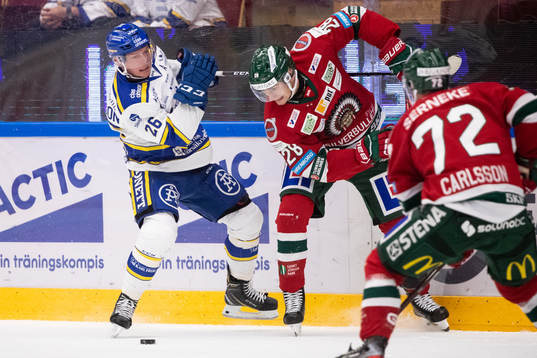 Leksands Patrik Zackrisson och Frölundas Johan Sundström