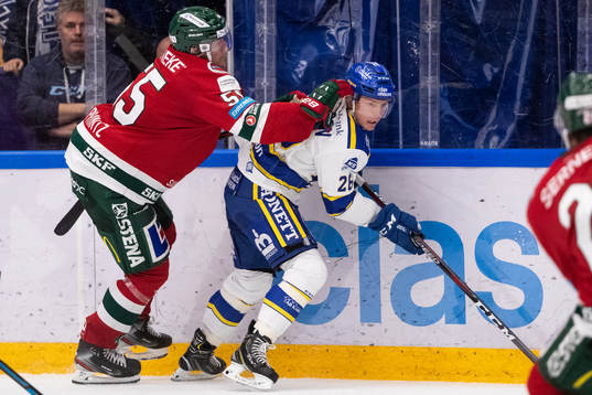 Frölundas David Printz och Leksands Patrik Zackrisson