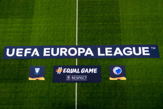 Logos for Europa League, Malmö FF and FC Köpenhamn