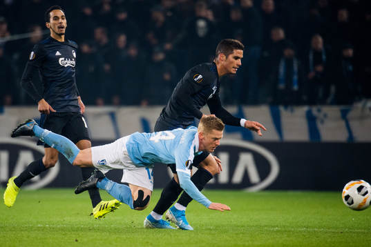 Anders Christiansen of Malmö FF and Pieros Sotiriou of FC