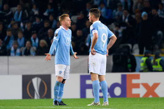 Anders Christiansen and Markus Rosenberg of Malmö FF