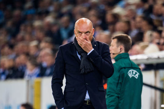Uwe Rösler, head coach of Malmö FF looks dejected