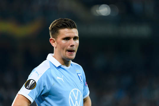 Marcus Antonsson of Malmö FF looks dejected