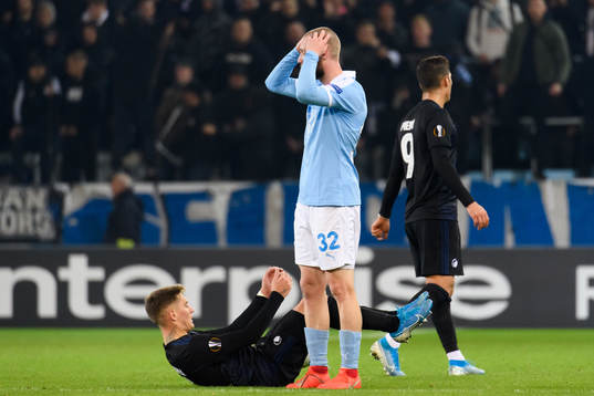Jo Inge Berget of Malmö FF looks dejected