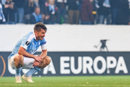 Markus Rosenberg of Malmö FF looks dejected