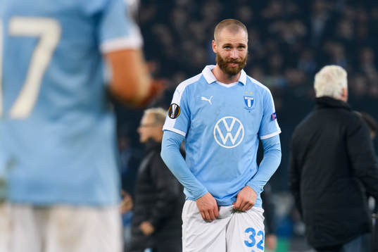 Jo Inge Berget of Malmö FF looks dejected