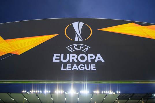 General view of a UEFA Europa League sign
