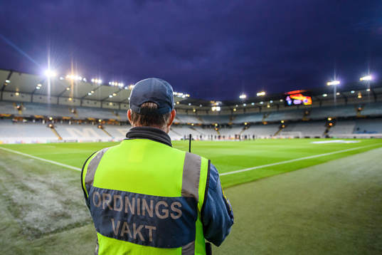 General view of a steward inside Stadion