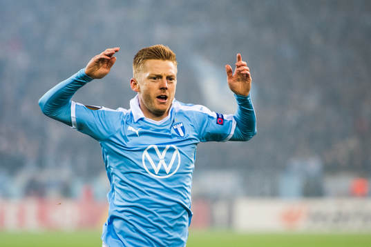 Anders Christiansen of Malmö FF reacts