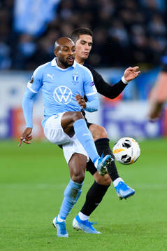 Fouad Bachirou of Malmö FF and Pieros Sotiriou of FC