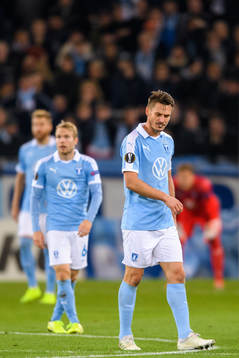 Markus Rosenberg of Malmö FF looks dejected